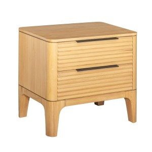 Modrest Seattle - Mesita de noche moderna de roble natural