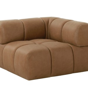 Divani Casa Everest - Sofá seccional modular moderno de cuero marrón