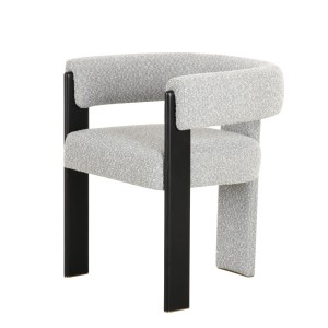 Modrest Kenmare - Tela gris claro moderna + silla de comedor negra