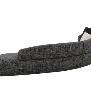 Divani Casa Lakota - Sofá seccional curvo moderno de tela gris oscuro