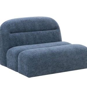 Divani Casa Forman - Asiento seccional modular sin brazos de tela azul moderno