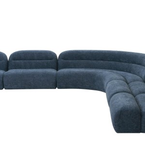 Divani Casa Forman - Sofá seccional modular de tela azul moderno
