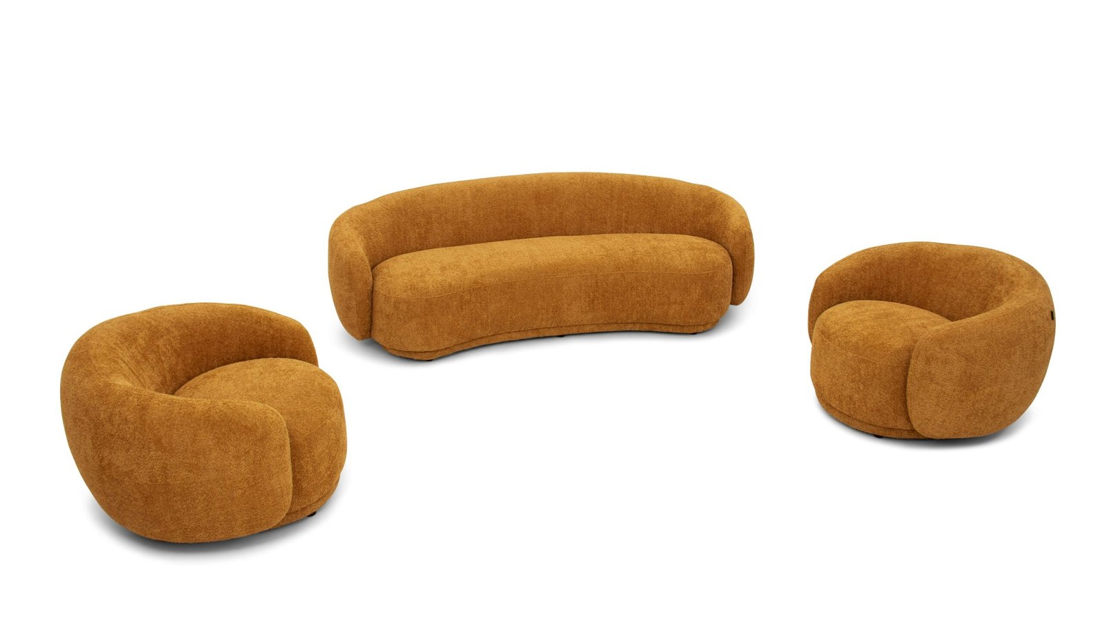 Divani Casa Andrew - Conjunto de sofás moderno de tela naranja - Image 2