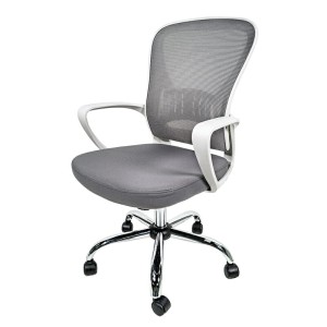 Silla Operativa E105 Mesh y tela Color Gris Base Cromada