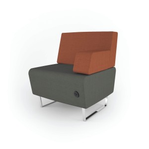 Sillón recto Attesa 913 con respaldo y descansabrazos izquierdo