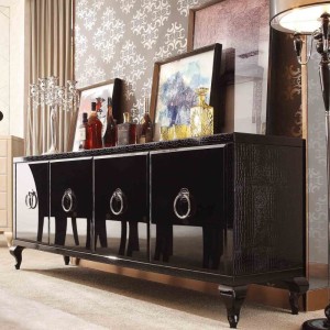 Buffet Bellagio lacado cocodrilo negro transicional