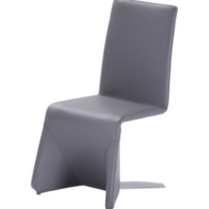 Nisse - Silla de comedor contemporánea de polipiel gris (juego de 2)