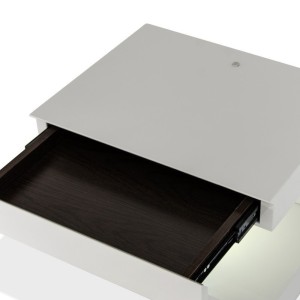 Mesita de noche Modrest Esso moderna gris