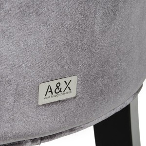 Charlotte - Silla de comedor de terciopelo gris (juego de 2)