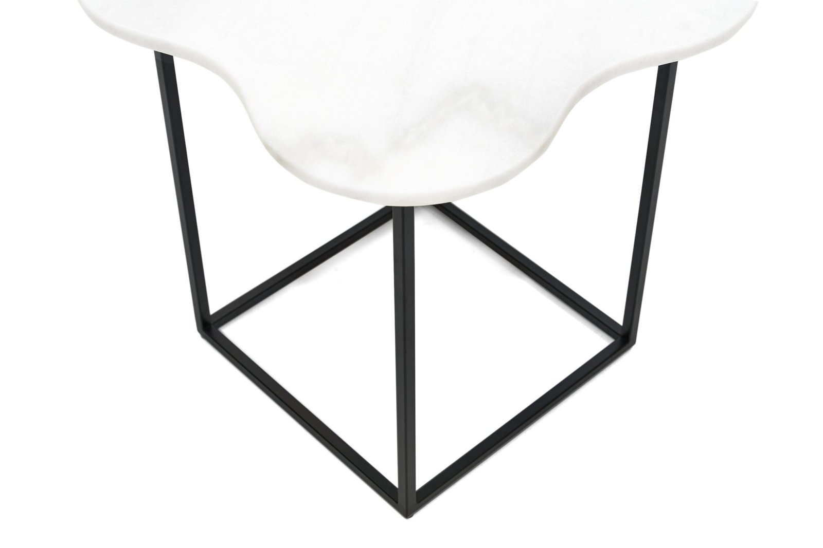 Modrest Aleidy - Mesa auxiliar de mármol blanco + metal negro - Image 2