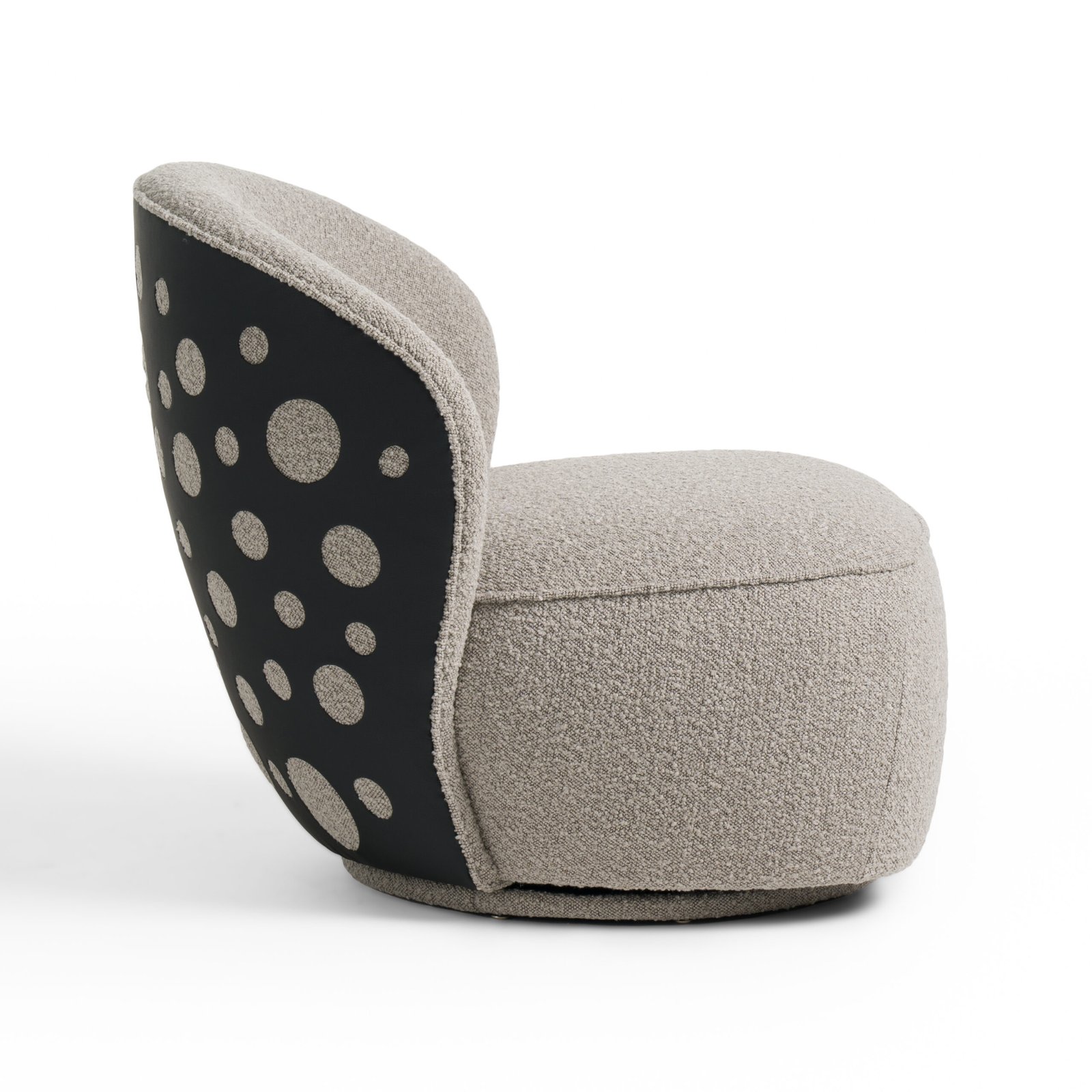 Divani Casa Allis - Silla decorativa giratoria de tela gris glamorosa y negra - Image 2