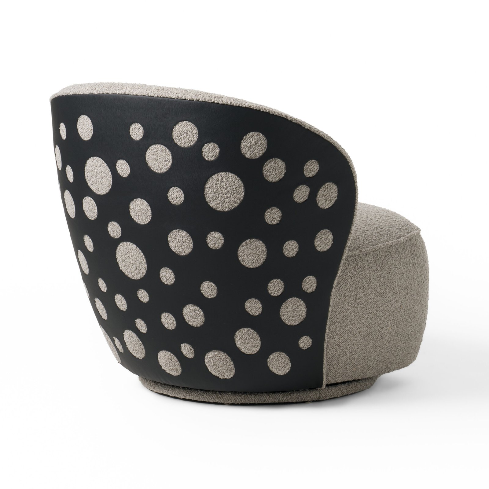 Divani Casa Allis - Silla decorativa giratoria de tela gris glamorosa y negra - Image 3