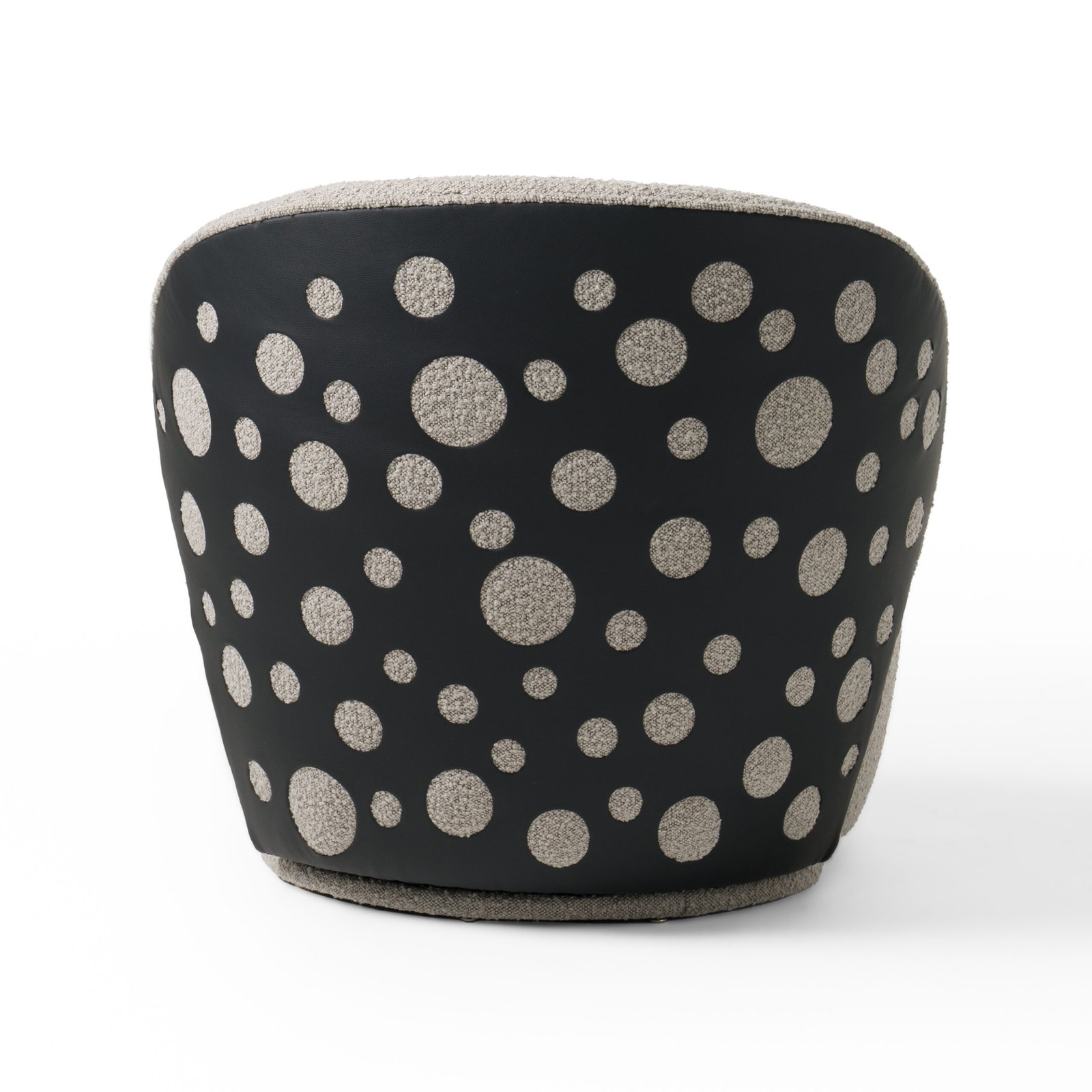 Divani Casa Allis - Silla decorativa giratoria de tela gris glamorosa y negra - Image 4