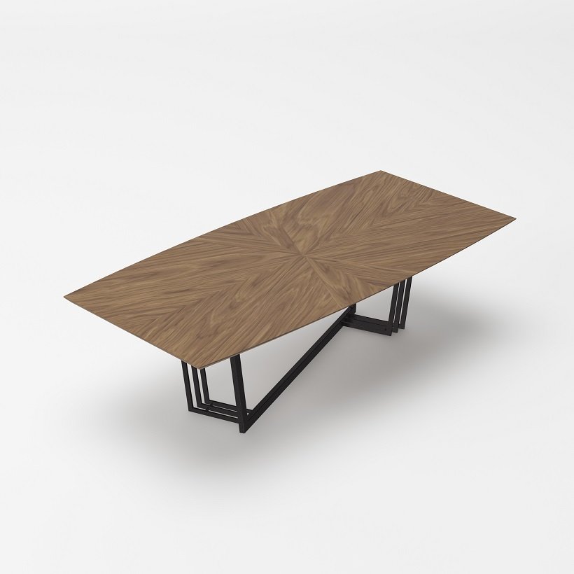 Modrest Gilroy - Mesa de comedor moderna en nogal y negro