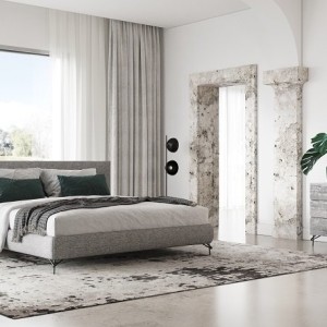 Nova Domus Aria - Mesita de noche italiana moderna multigris con textura