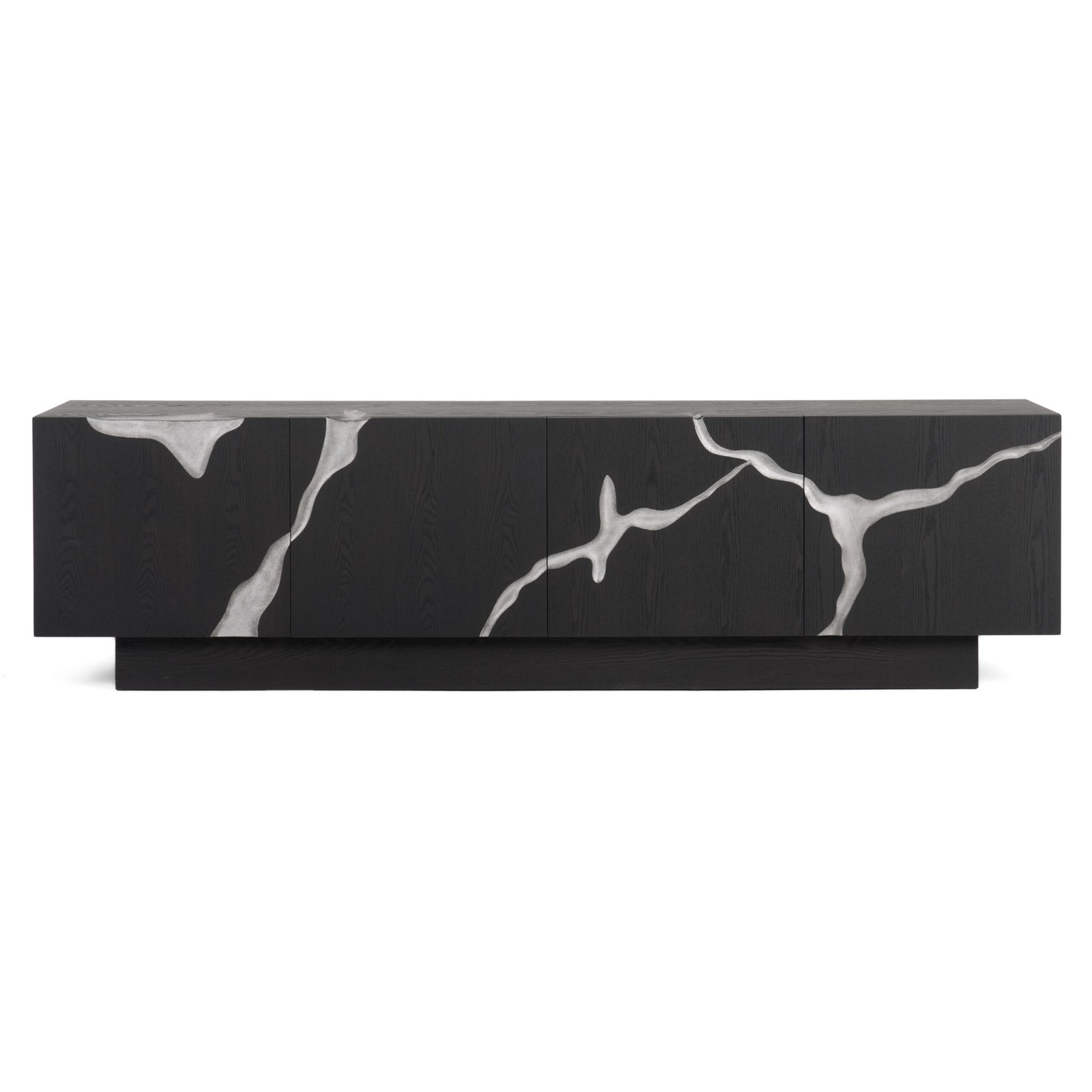 Modrest Aspen - Mueble para TV moderno en color marrón mate y plata - Image 5