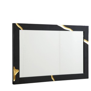 Modrest Aspen - Espejo grande negro moderno