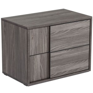 Nova Domus Asus - Mesita de noche italiana moderna en color gris olmo