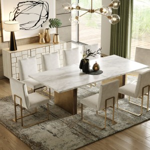 Modrest Auer - Buffet moderno de mediados de siglo en color crema y dorado