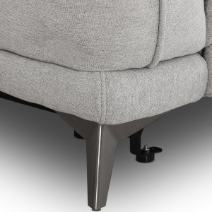 Divani Casa Austria - Sofá de dos plazas moderno de tela gris con sillones reclinables eléctricos