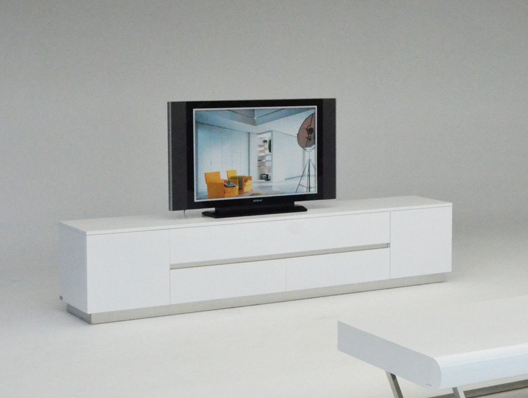 A&X Skyline moderno mueble para TV de cocodrilo blanco