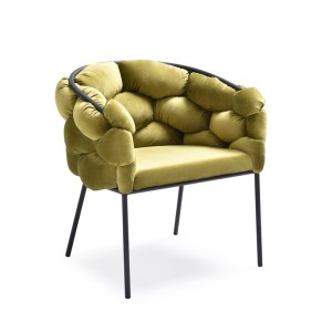 Silla de comedor Modrest Debra moderna de tela verde