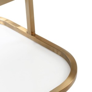 Silla de comedor Modrest Yukon moderna de terciopelo negro y dorado