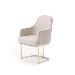 Modrest Tyler - Silla de comedor moderna gris + dorada