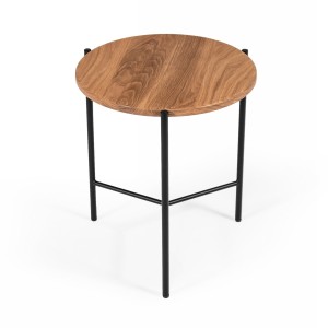 Modrest Bacone - Mesa auxiliar industrial de roble y hierro negro