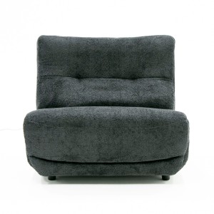 Divani Casa Basil - Silla reclinable eléctrica grande de tela gris oscuro moderna