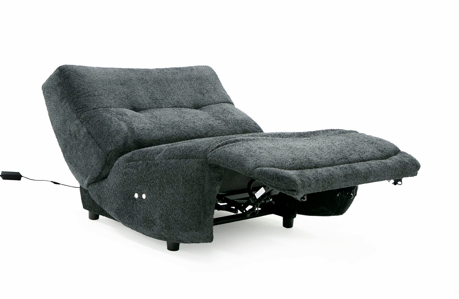 Divani Casa Basil - Silla reclinable eléctrica grande de tela gris oscuro moderna - Image 3