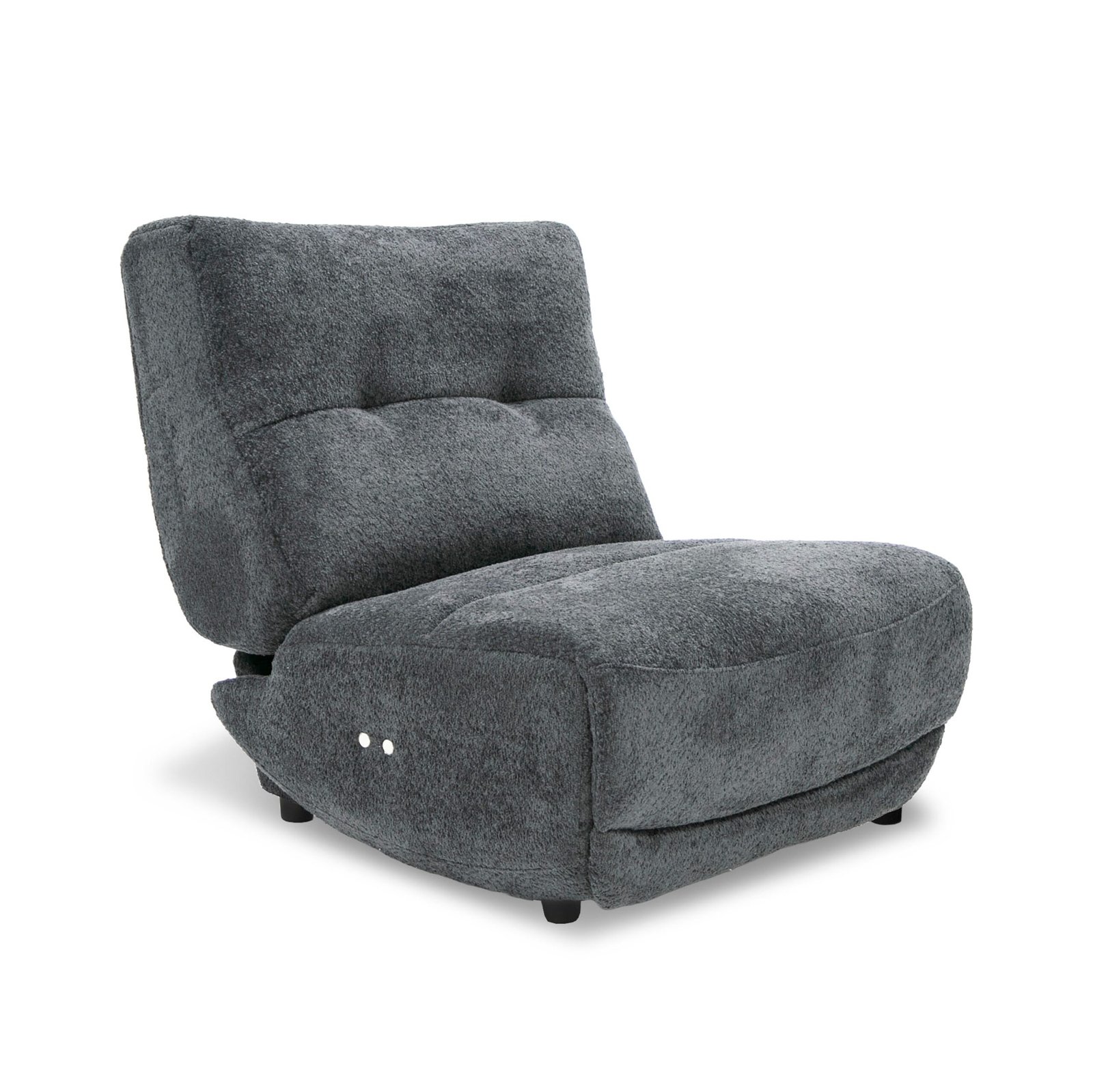 Divani Casa Basil - Sillón reclinable eléctrico pequeño de tela gris oscuro moderno - Image 4