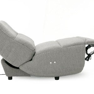 Divani Casa Basil - Silla reclinable eléctrica pequeña de tela gris moderna