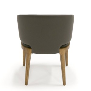 Silla de comedor Modrest Baskin con brazo marrón y nogal