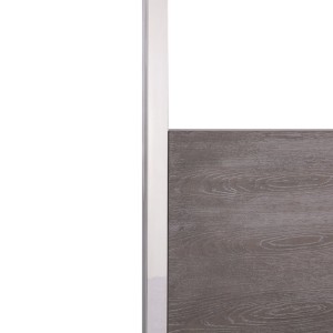 Recámara con dosel Modrest Arlene moderna de olmo gris y acero inoxidable