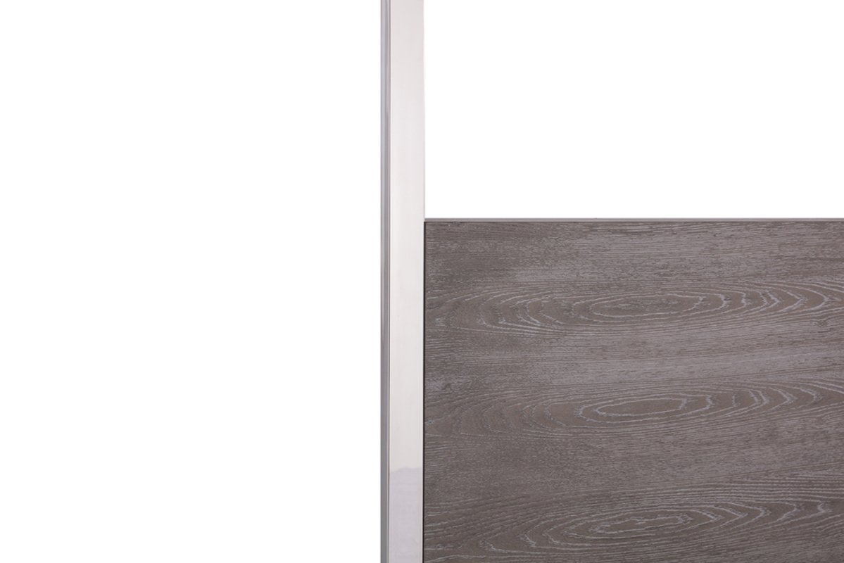 Recámara con dosel Modrest Arlene moderna de olmo gris y acero inoxidable