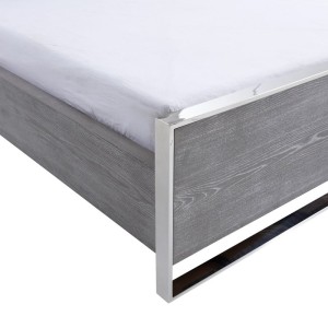 Modrest Charlene Juego de recámara moderno de olmo gris y acero inoxidable