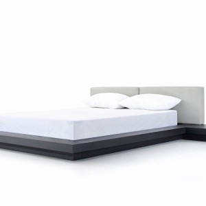 Recámara con plataforma Modrest Opal moderna en wengué y gris