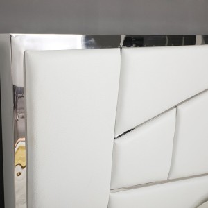 Recámara Modrest Chrysler moderna de cuero regenerado blanco