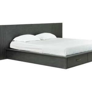 Modrest Manchester- Recámara EK con plataforma contemporánea gris oscuro