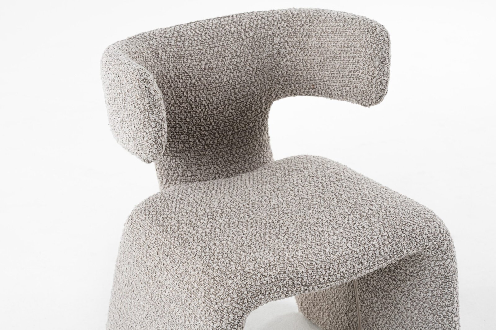 Modrest Bergman - Silla de comedor moderna de tela color blanquecino - Image 4