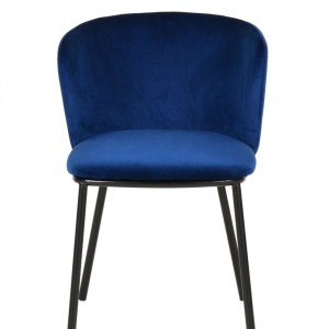 Modrest Bessie - Silla de comedor moderna de terciopelo azul (juego de 2)