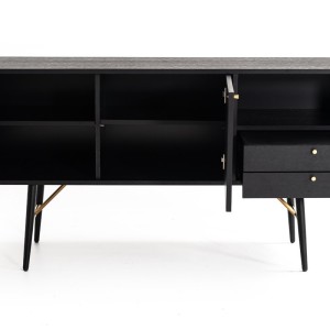 Modrest Billy - Buffet moderno de roble negro y dorado