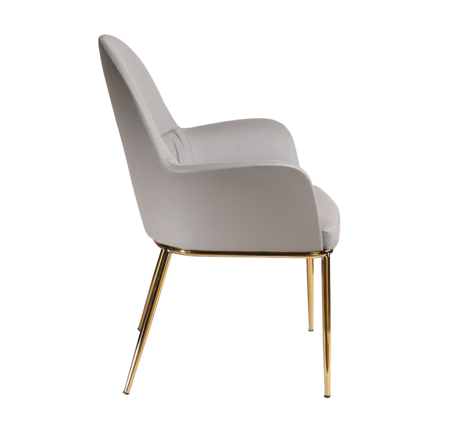 Modrest Blanton - Silla moderna de polipiel gris y detalles dorados