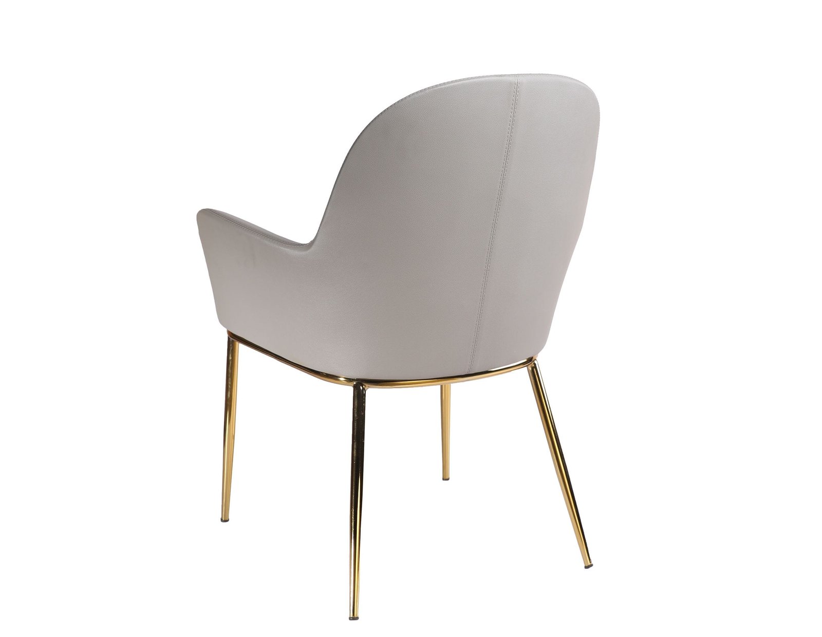 Modrest Blanton - Silla moderna de polipiel gris y detalles dorados - Image 2