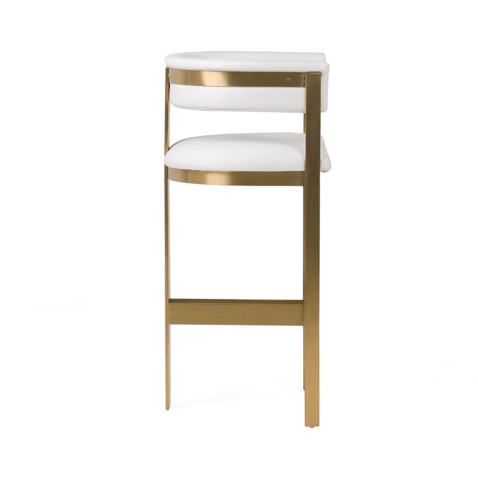 Modrest Boswell - Taburete de bar moderno blanco + oro mate - Image 3