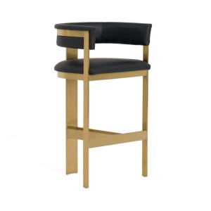 Modrest Boswell - Taburete de bar moderno negro + oro mate