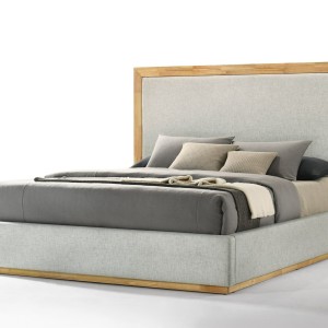 Nova Domus Santa Barbara - Juego de recámara moderno de tela gris + natural