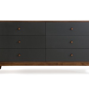 Cómoda Nova Domus Dali Mid-Century en gris y nogal