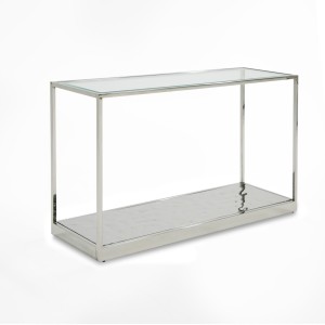 Modrest Braxton - Mesa consola contemporánea de cristal transparente ondulado